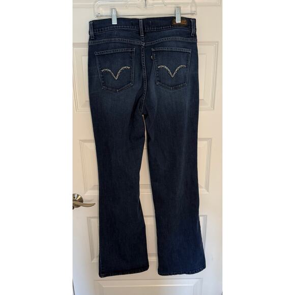 Levi’s 512 Perfectly Slimming Bootcut Jeans 12M Stretch Mid Rise Dark Wash - Picture 2 of 10